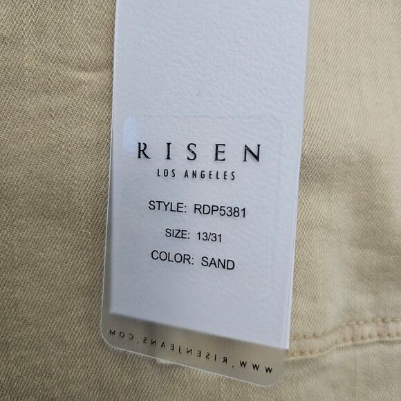 NWT Risen Jeans Women's 13 High Rise Wide Straight Leg Tan Khaki Streetwear - Picture 5 of 11